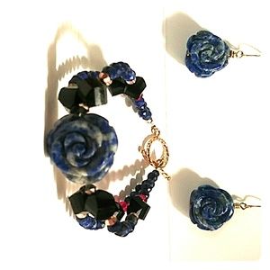 Lapis earring & bracelet set